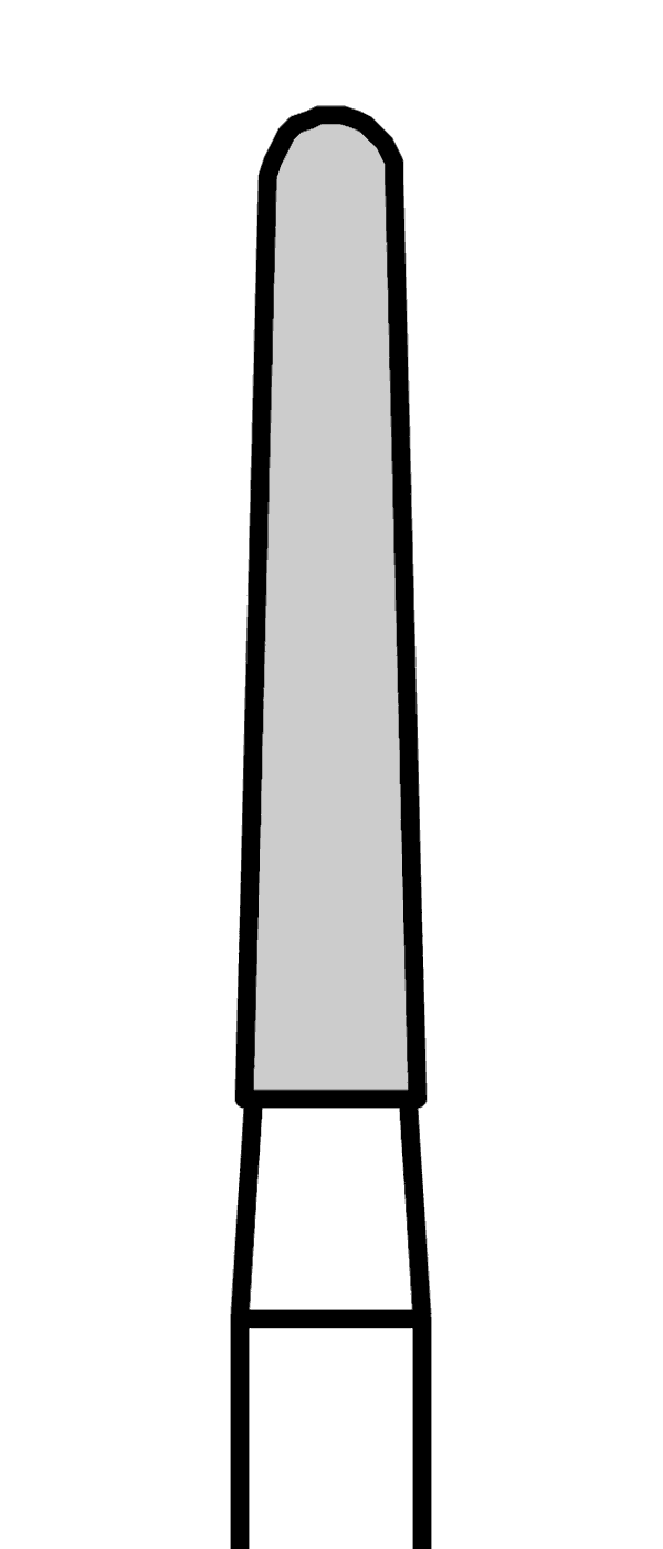 Diamantový vrtáček, zelený kónus, dlouhý, oblý (L = 8 mm), do červeného kolénka, hrubá zrnitost, Ø 1,8 mm – 806 313 199L 534 018