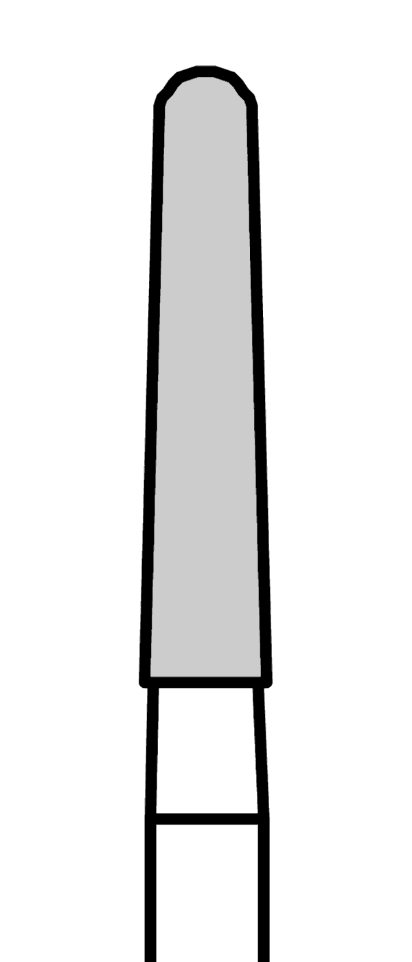 Diamantový vrtáček, černý kónus, dlouhý, oblý (L = 8 mm), do červeného kolénka, velmi hrubá zrnitost, Ø 2 mm – 806 314 199L 544 020