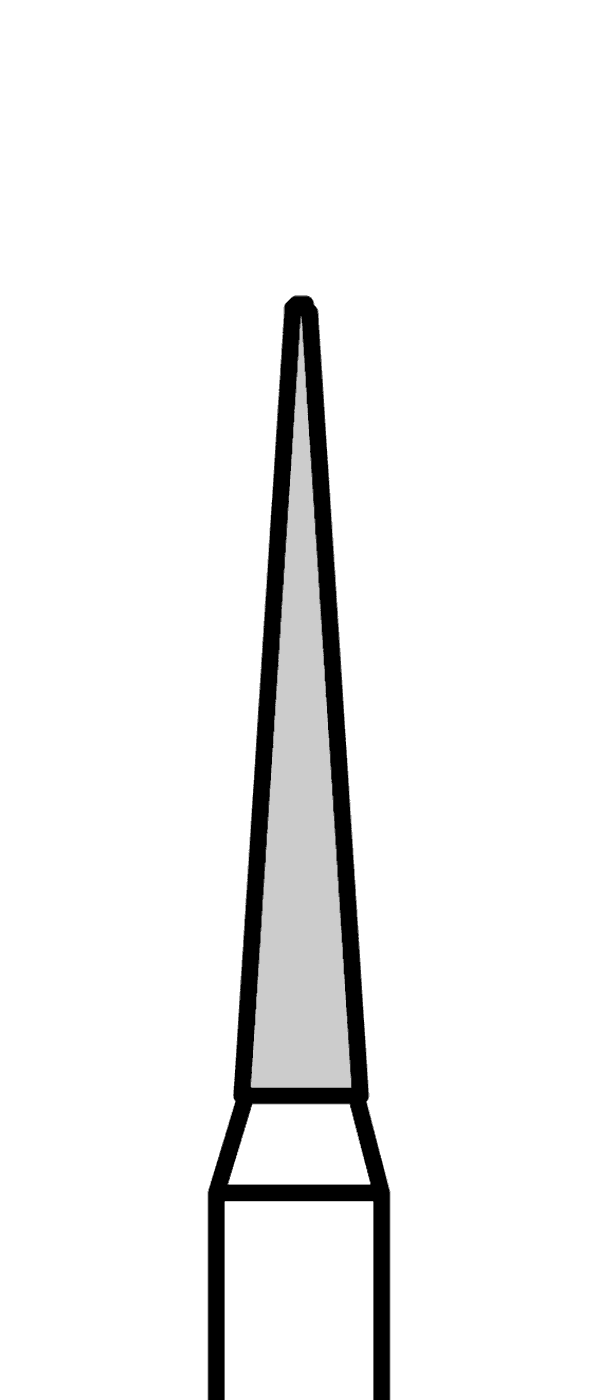 Diamantový vrtáček, červená špička (L = 8 mm), do červeného kolénka, jemná zrnitost, Ø 1,4 mm – 806 313 165 514 014