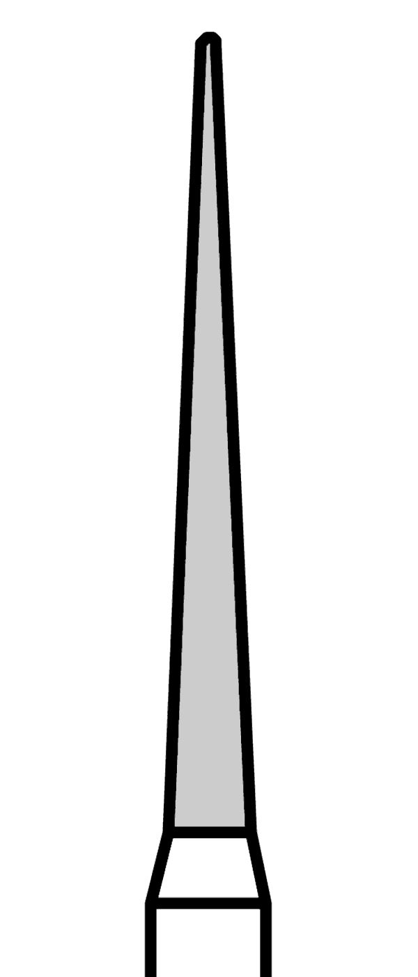 Diamantový vrtáček, zelená špička, dlouhá (L = 11,5 mm), do červeného kolénka, hrubá zrnitost, Ø 1,4 mm – 806 314 167 534 014