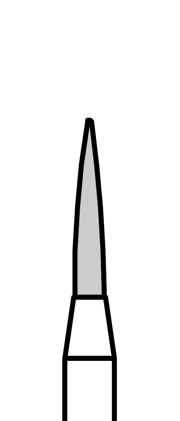 Diamantový vrtáček, modrý plamen (L = 6 mm), do červeného kolénka, střední zrnitost, Ø 1,2 mm – 806 313 248 524 012