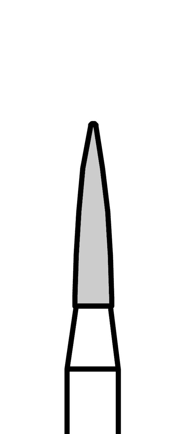 Diamantový vrtáček, modrý plamen (L = 6 mm), do červeného kolénka, střední zrnitost, Ø 1,4 mm – 806 313 248 524 014