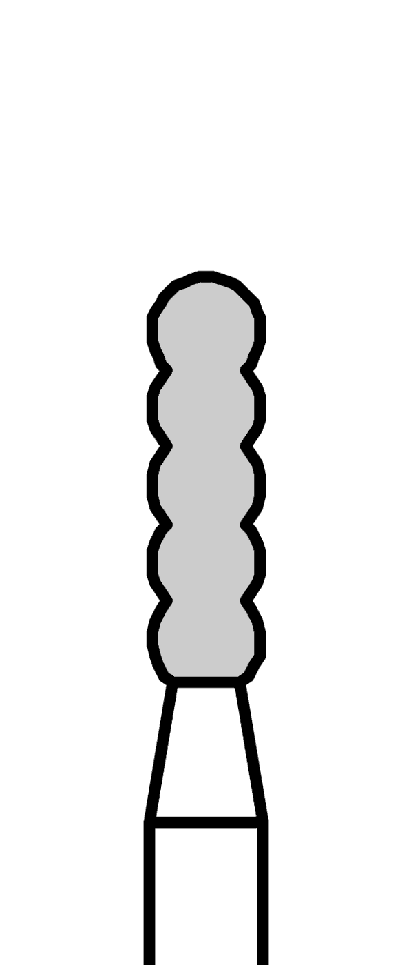 Diamantový vrtáček, zelený reducer (5 dílný), válec, do červeného kolénka, hrubá zrnitost, Ø 1,8 mm – 806 313 511 534 018
