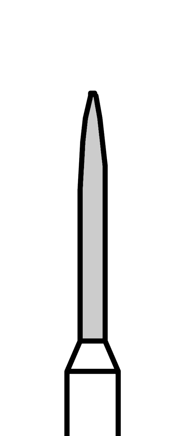 Diamantový vrtáček, modrý plamen (L = 8 mm), do červeného kolénka, střední zrnitost, Ø 1 mm – 806 314 249 524 010