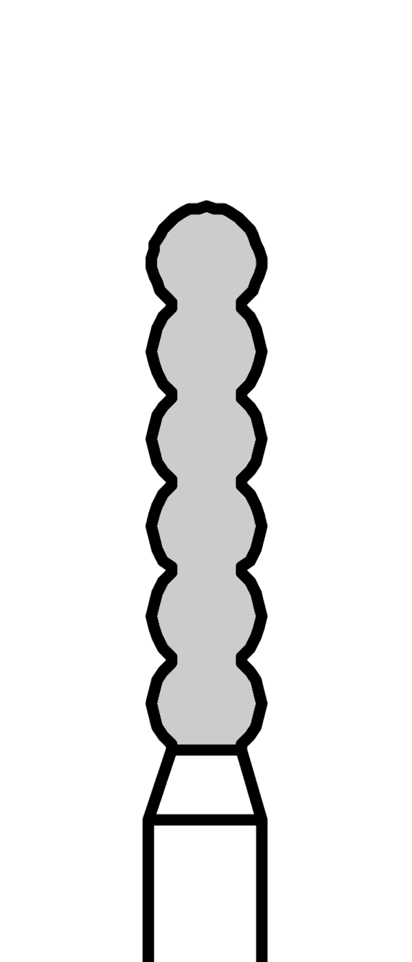 Diamantový vrtáček, zelený reducer (6 dílný), válec, do červeného kolénka, hrubá zrnitost, Ø 1,8 mm – 806 314 510 534 018