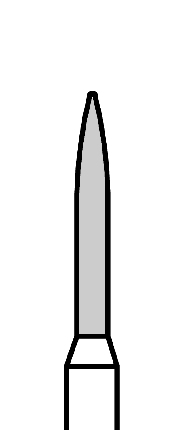Diamantový vrtáček, modrý plamen (L = 8 mm), do mikromotoru, střední zrnitost, Ø 1,2 mm – 806 104 249 524 012