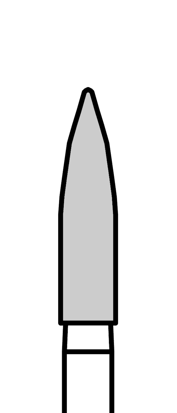 Diamantový vrtáček, modrý plamen (L = 8 mm), do modrého kolénka, střední zrnitost, Ø 2,1 mm – 806 204 249 524 021