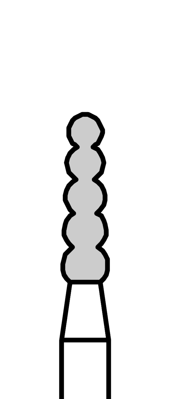 Diamantový vrtáček, zelený reducer (5 dílný), kónus, do červeného kolénka, hrubá zrnitost, Ø 1,8 mm – 806 313 516 534 018