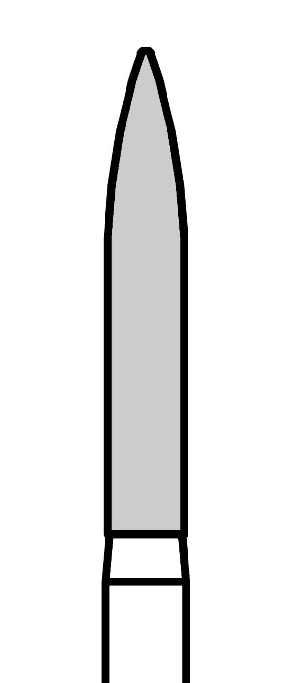 Diamantový vrtáček, modrý plamen (L = 10 mm), do červeného kolénka, střední zrnitost, Ø 1,8 mm – 806 314 250 524 018