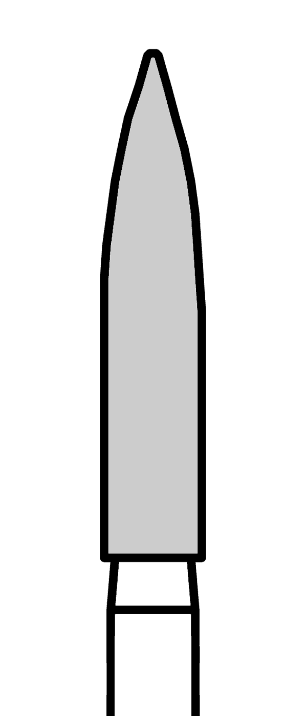 Diamantový vrtáček, zelený plamen (L = 10 mm), do červeného kolénka, hrubá zrnitost, Ø 2,1 mm – 806 314 250 534 021