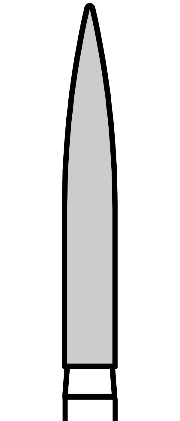Diamantový vrtáček, žlutý plamen (L = 12 mm), do modrého kolénka, velmi jemná zrnitost, Ø 1,6 mm – 806 204 251 504 016
