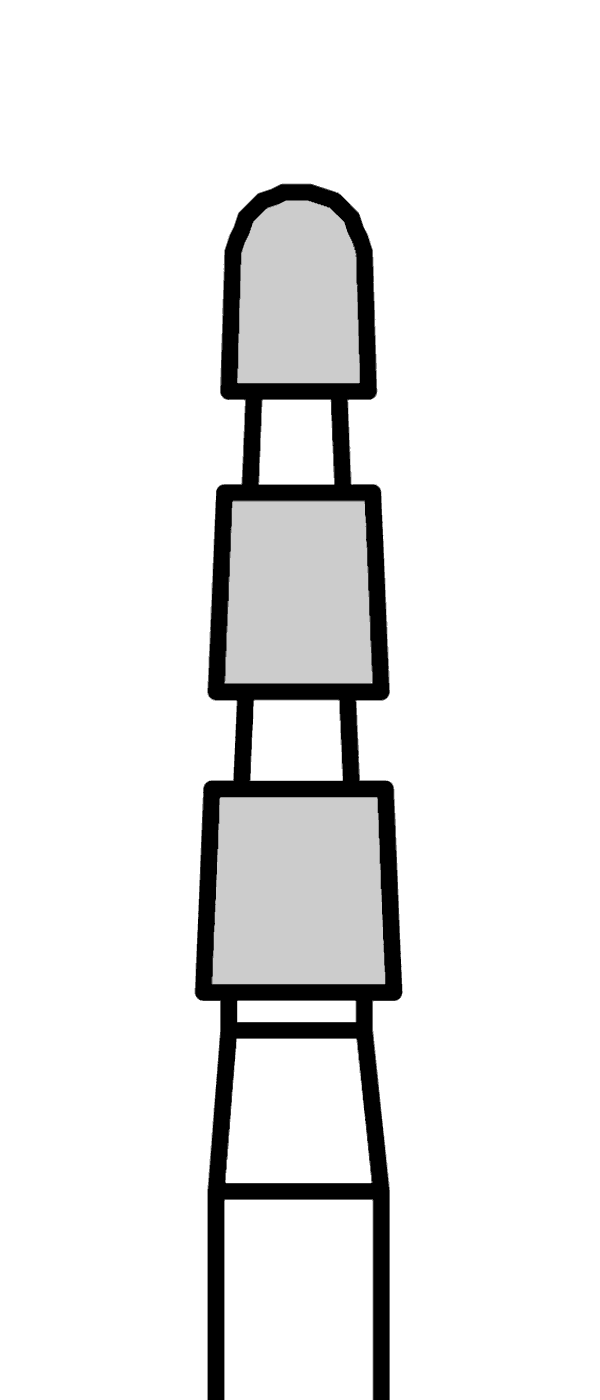 Diamantový vrtáček, označovač hloubky, kónický, do červeného kolénka, střední zrnitost, Ø 2,1 mm – 806 314 251 524 021