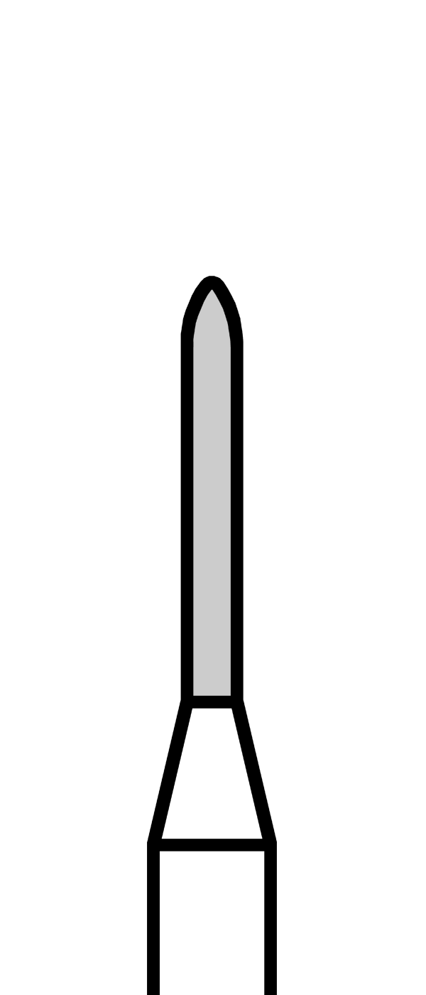 Diamantový vrtáček, modré torpédo (L = 6 mm), do mikromotoru, střední zrnitost, Ø 0,9 mm – 806 104 288 524 009