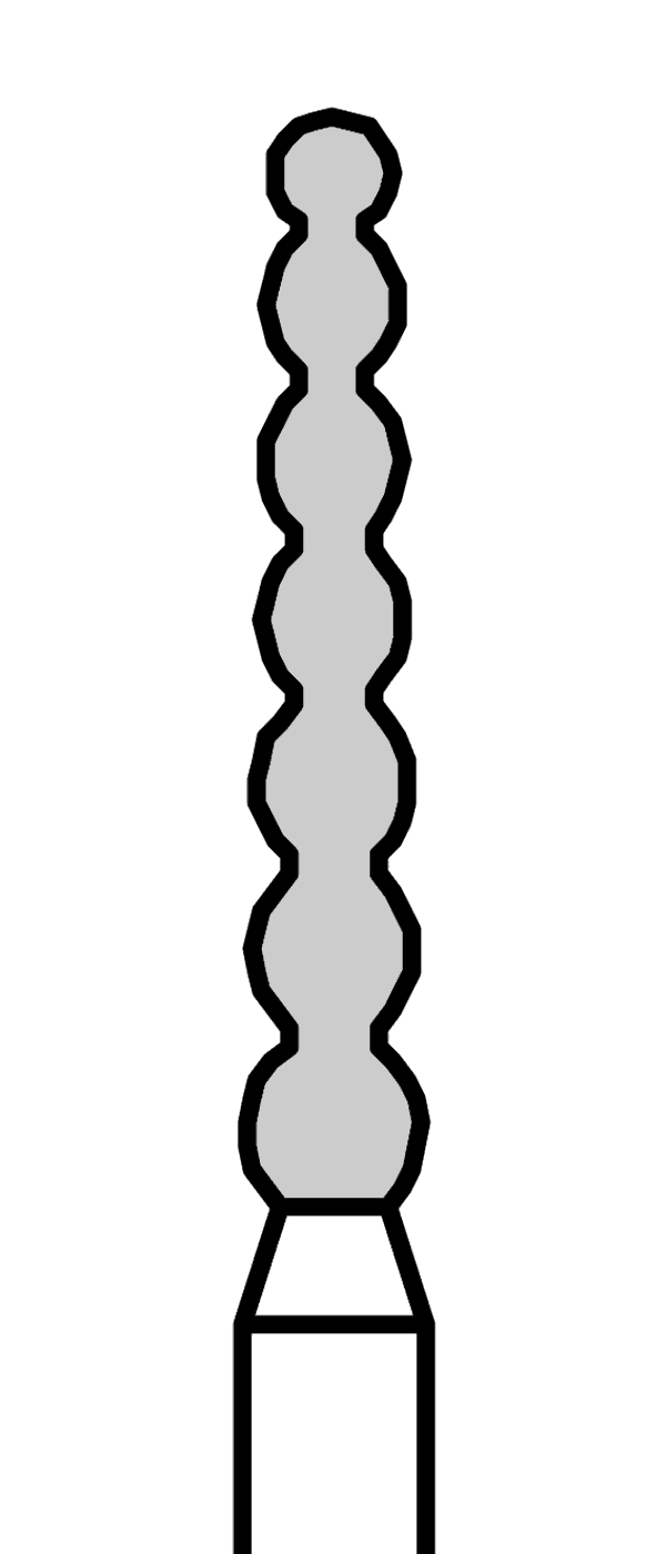 Diamantový vrtáček, černý reducer (7 dílný), kónus, do modrého kolénka, velmi hrubá zrnitost, Ø 1,8 mm – 806 204 521 544 018