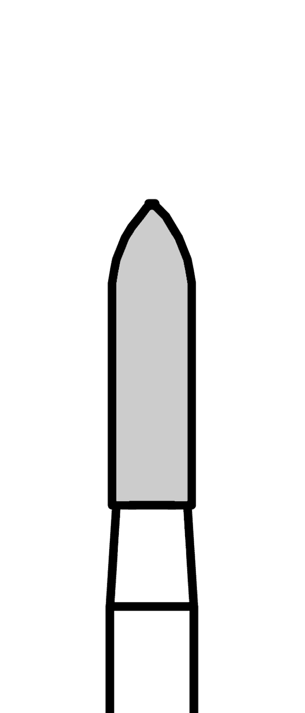 Diamantový vrtáček, modré torpédo (L = 6 mm), do modrého kolénka, střední zrnitost, Ø 1,8 mm – 806 204 288 524 018