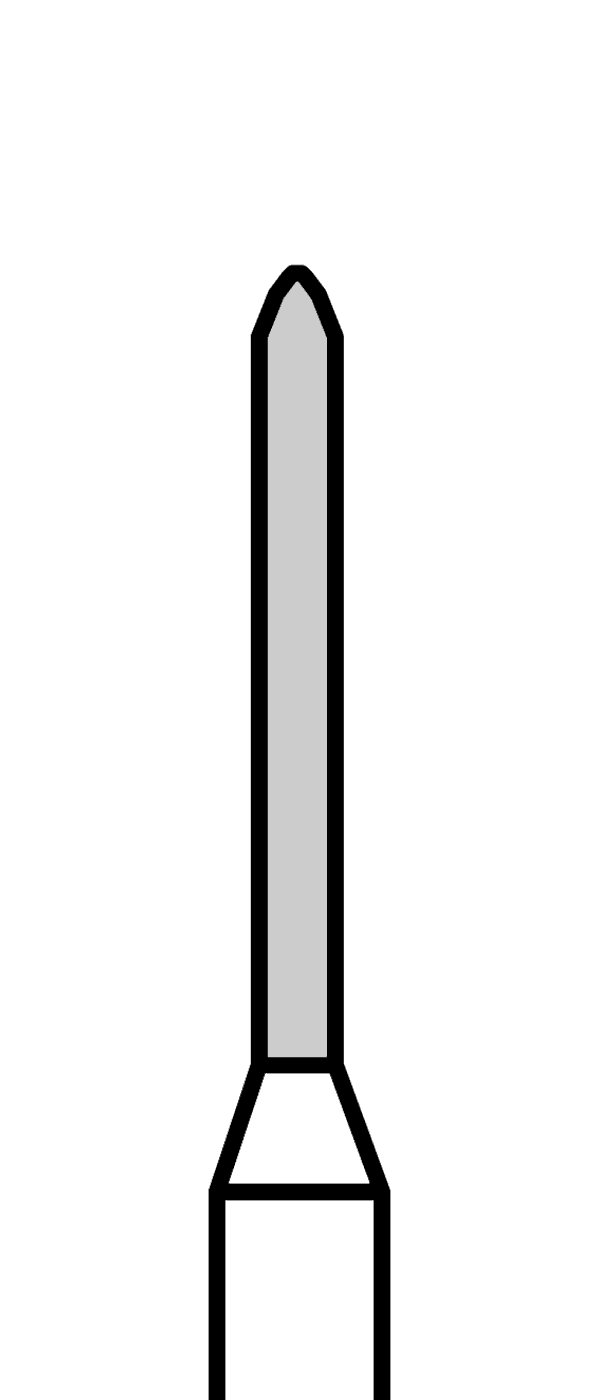 Diamantový vrtáček, zelené torpédo (L = 8 mm), do modrého kolénka, hrubá zrnitost, Ø 1 mm – 806 204 289 534 010
