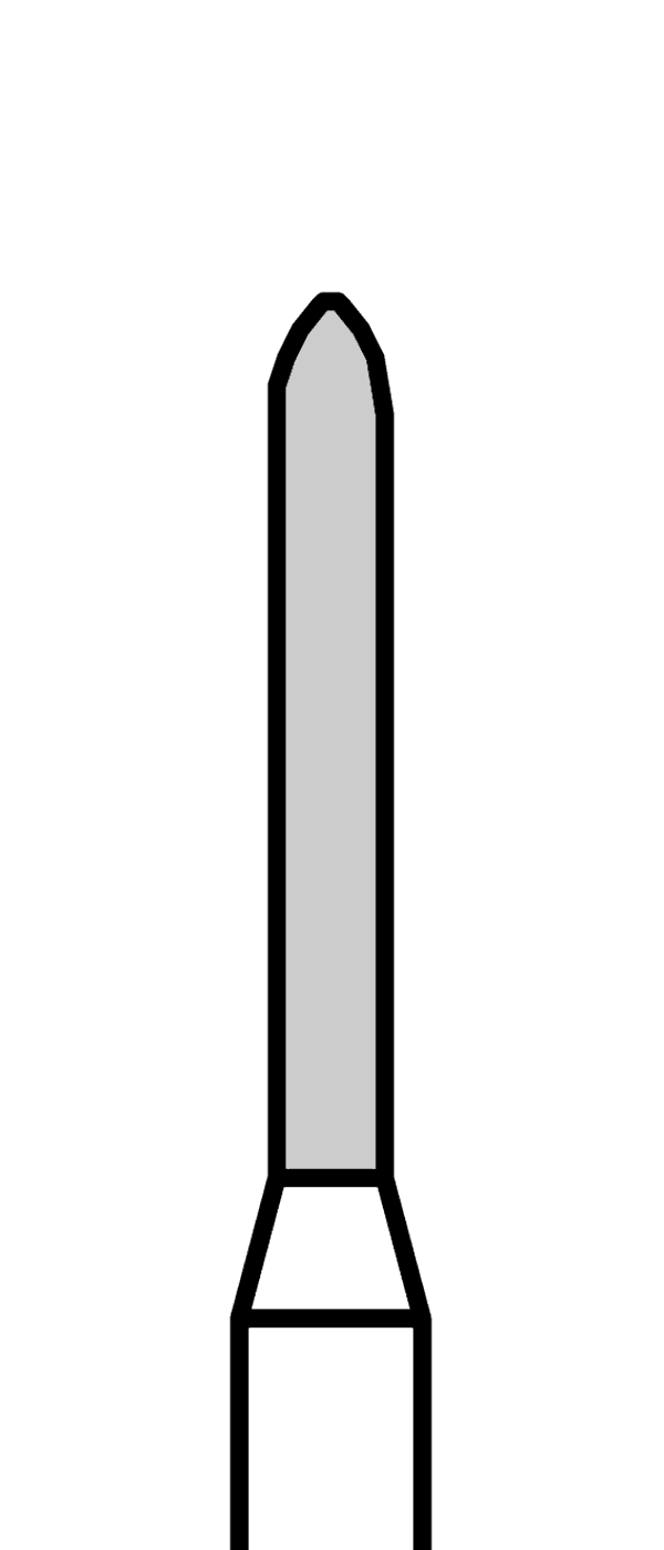 Diamantový vrtáček, černé torpédo (L = 8 mm), do mikromotoru, velmi hrubá zrnitost, Ø 1,2 mm – 806 104 289 544 012