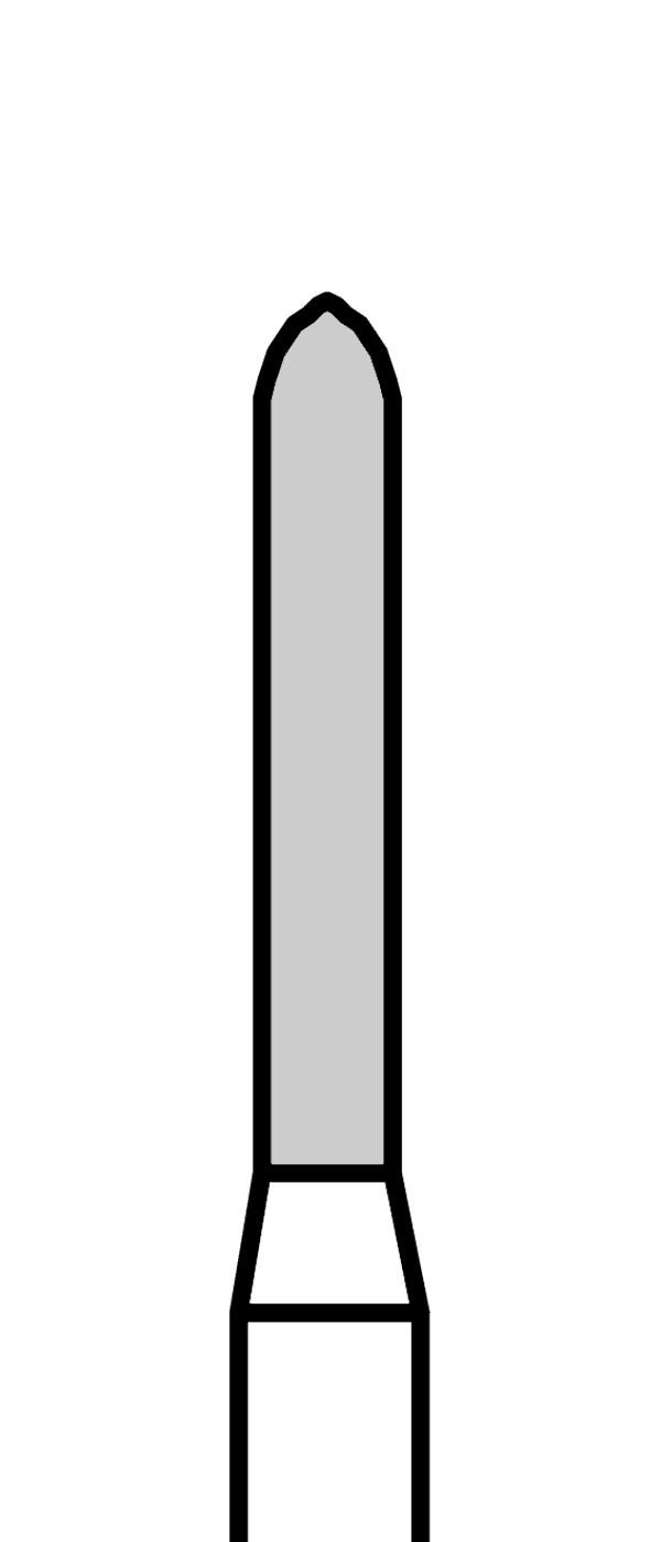 Diamantový vrtáček, černé torpédo (L = 8 mm), do červeného kolénka, velmi hrubá zrnitost, Ø 1,4 mm – 806 313 289 544 014