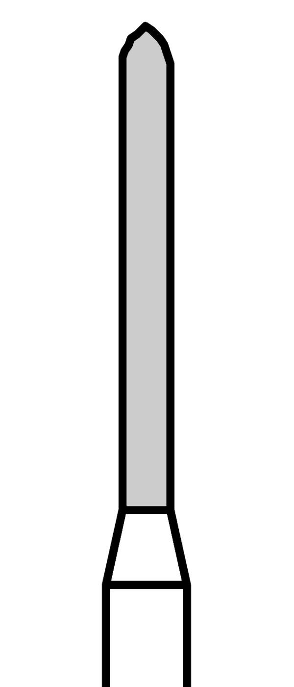 Diamantový vrtáček, černé torpédo (L = 10 mm), do červeného kolénka, velmi hrubá zrnitost, Ø 1,2 mm – 806 313 290 544 012