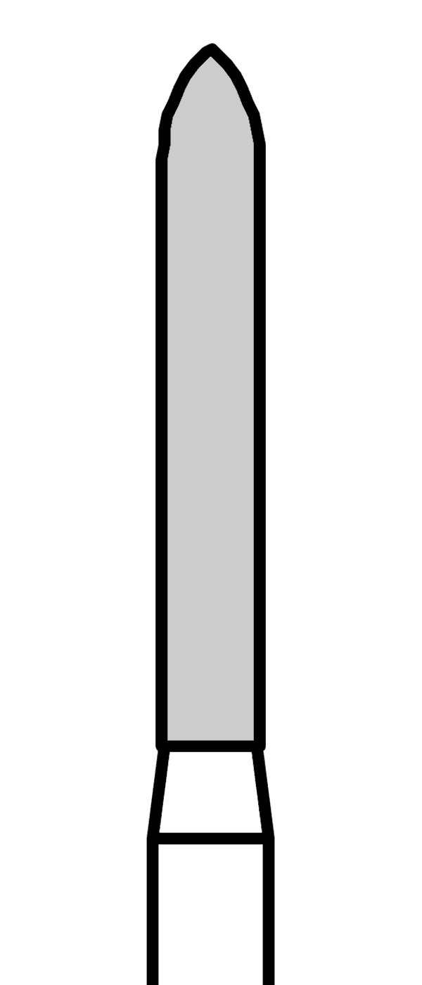 Diamantový vrtáček, zelené torpédo (L = 10 mm), do červeného kolénka, hrubá zrnitost, Ø 1,6 mm – 806 314 290 534 016