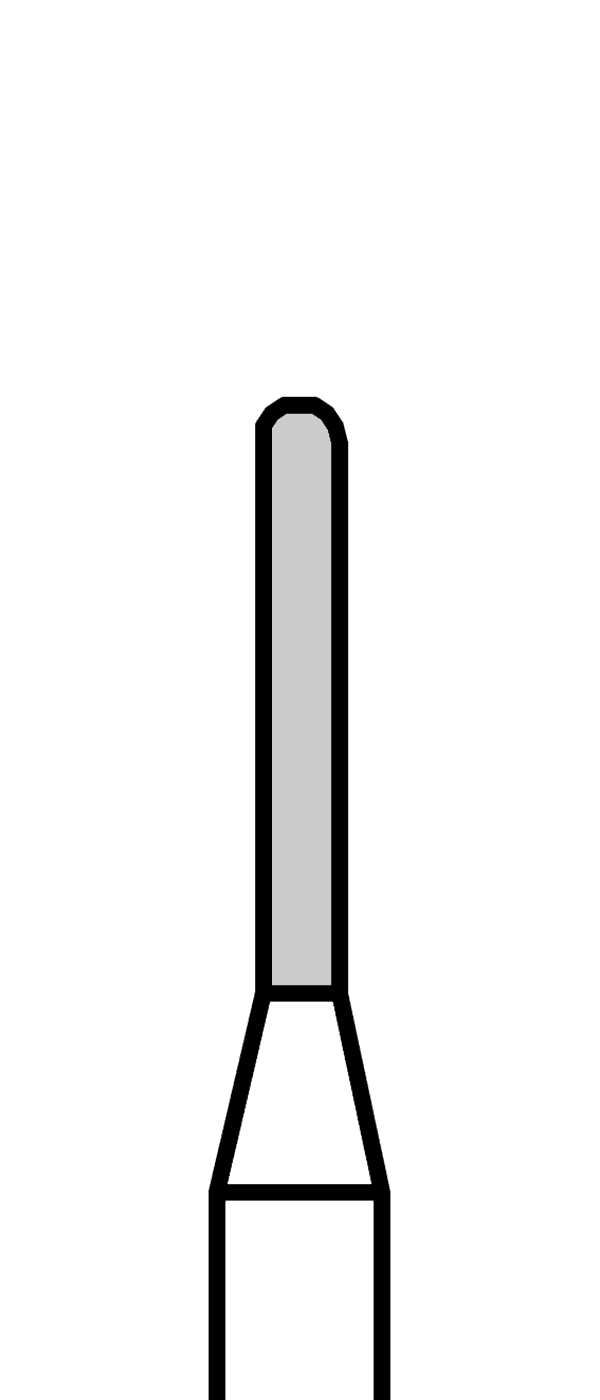 Diamantový vrtáček, červené torpédo, oblé (L = 6 mm), do červeného kolénka, jemná zrnitost, Ø 1 mm – 806 314 140 514 010