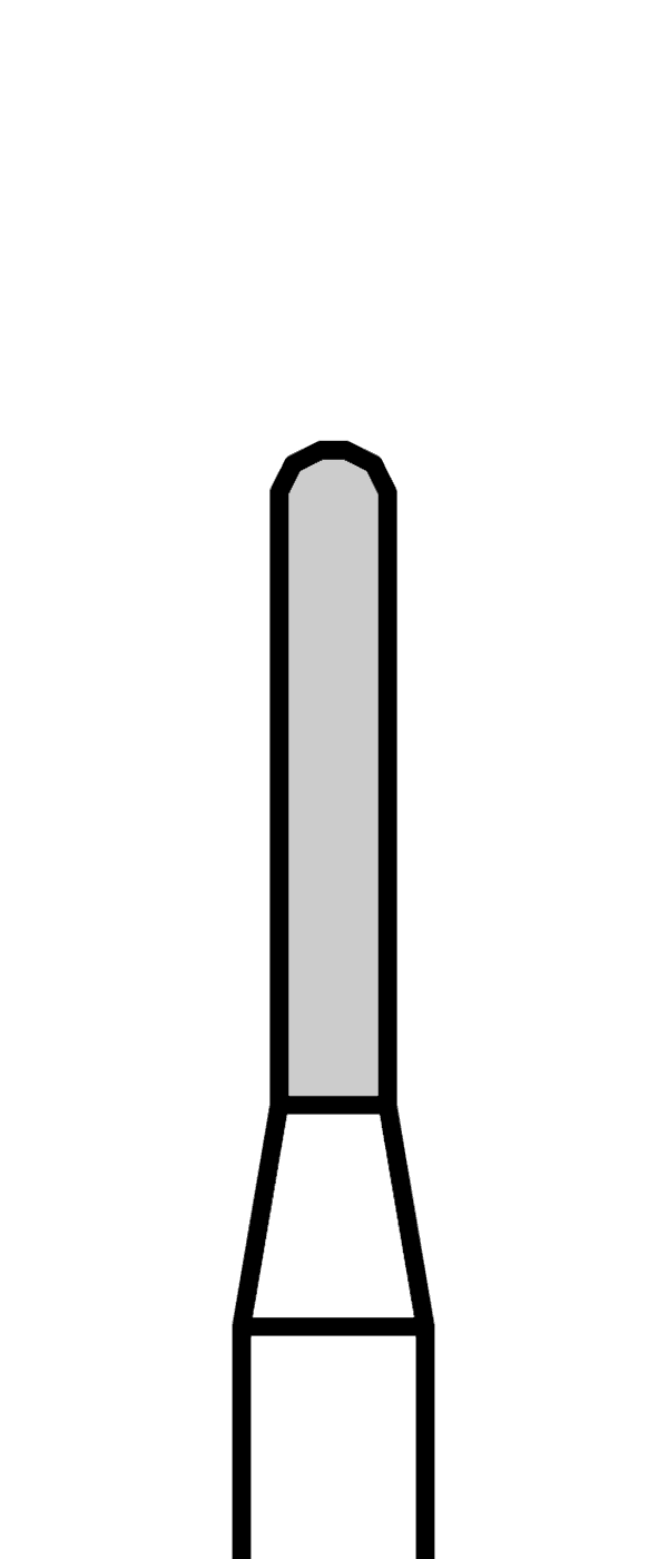 Diamantový vrtáček, zelené torpédo, oblé (L = 6 mm), do červeného kolénka, hrubá zrnitost, Ø 1,2 mm – 806 314 140 534 012