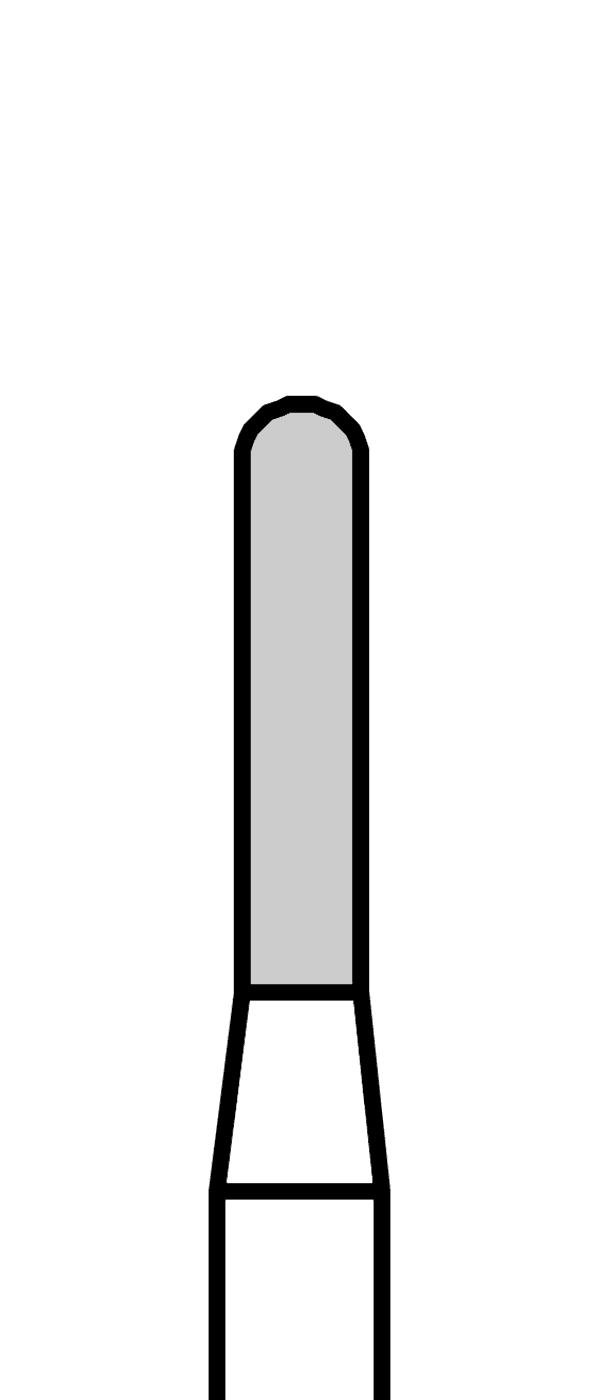 Diamantový vrtáček, žluté torpédo, oblé (L = 6 mm), do červeného kolénka, velmi jemná zrnitost, Ø 1,4 mm – 806 314 140 504 014