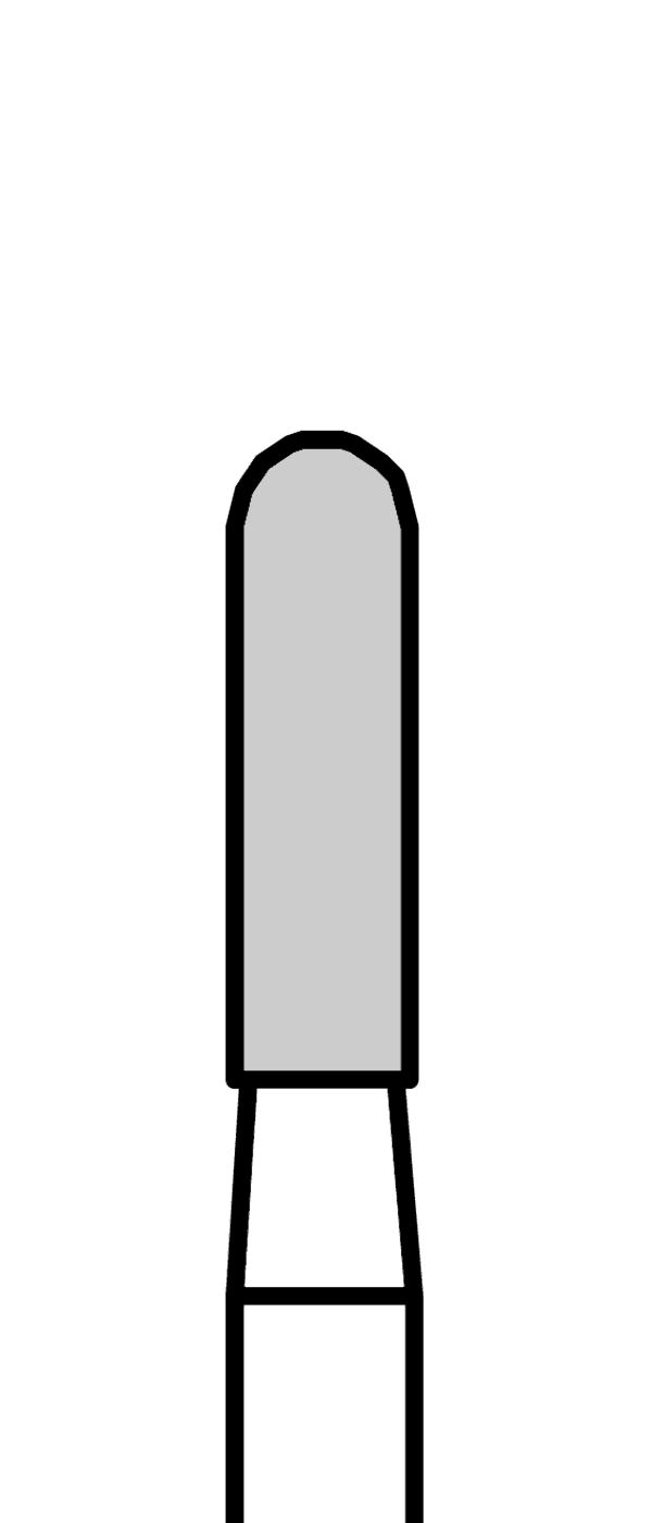 Diamantový vrtáček, červené torpédo, oblé (L = 6 mm), do mikromotoru, jemná zrnitost, Ø 1,8 mm – 806 104 140 514 018