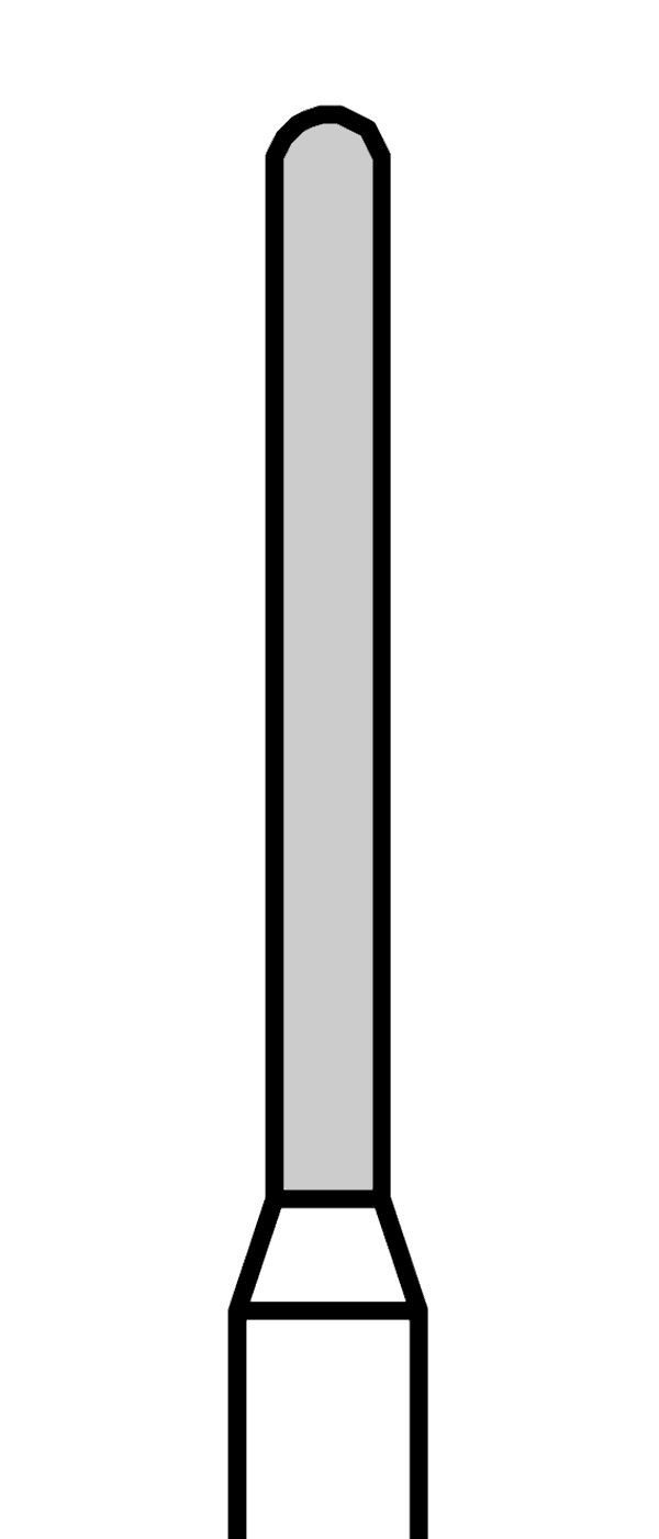Diamantový vrtáček, modré torpédo, oblé (L = 10 mm), do mikromotoru, střední zrnitost, Ø 1,2 mm – 806 104 142 524 012