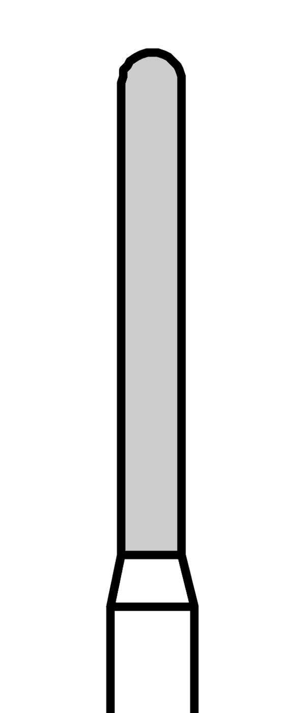 Diamantový vrtáček, modré torpédo, oblé (L = 10 mm), do mikromotoru, střední zrnitost, Ø 1,4 mm – 806 104 142 524 014