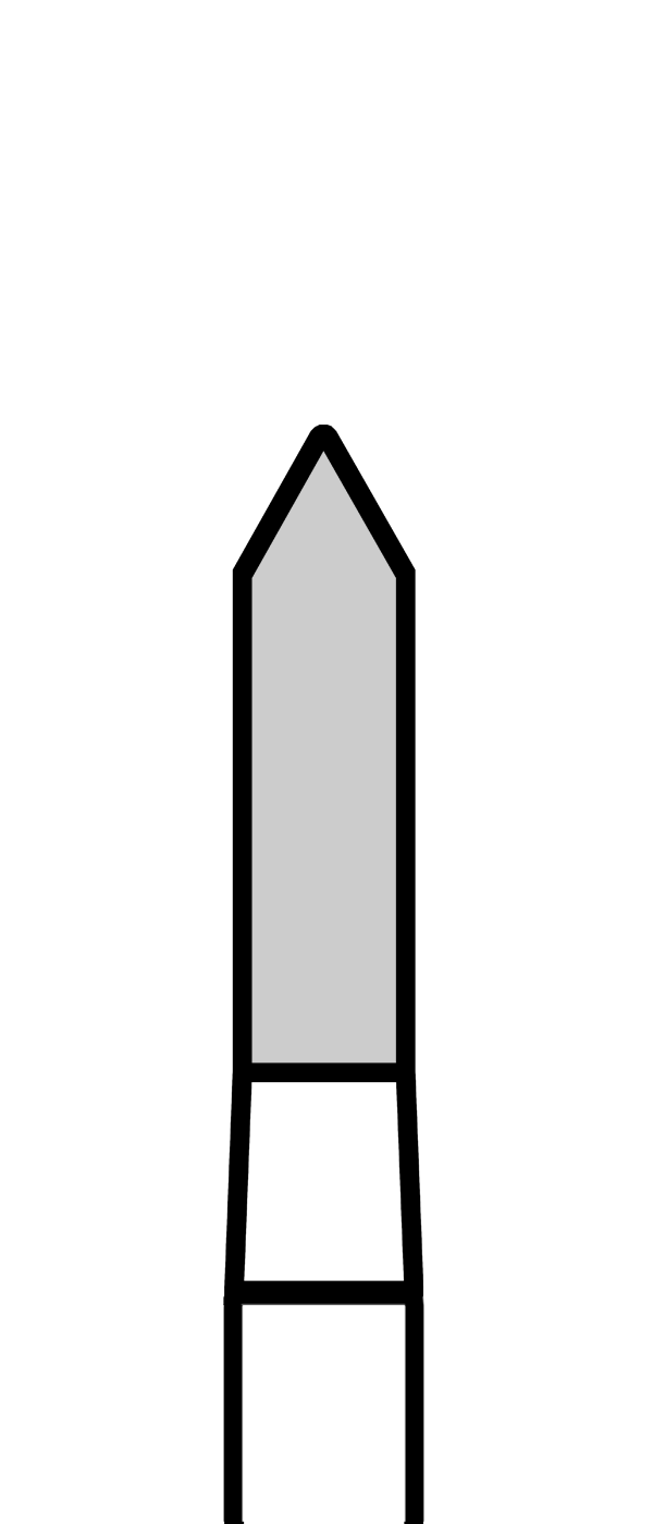 Diamantový vrtáček, zelený válec, špičatý, Marxkors (L = 6 mm), do červeného kolénka, hrubá zrnitost, Ø 1,6 mm – 806 314 129 534 016
