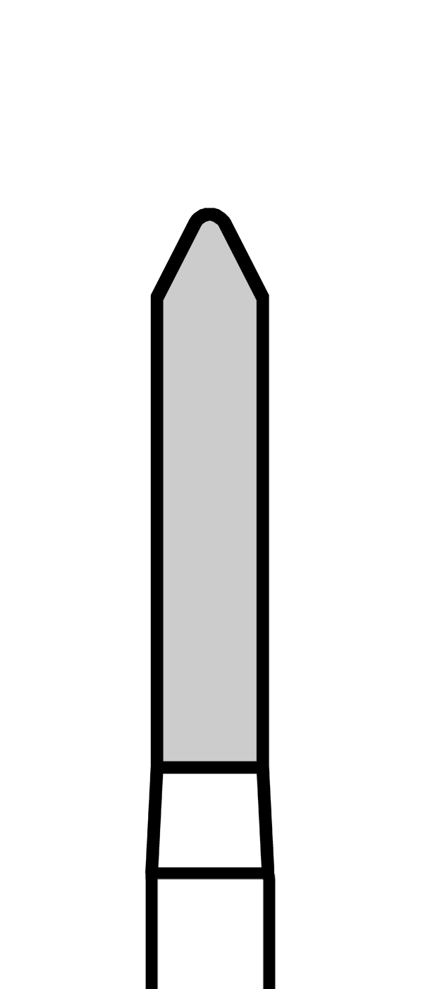 Diamantový vrtáček, zelený válec, špičatý, Marxkors (L = 8 mm), do mikromotoru, hrubá zrnitost, Ø 1,8 mm – 806 104 130 534 018