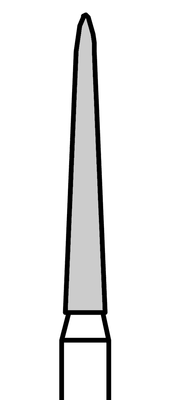 Diamantový vrtáček, červený kónus, zašpičatěný, do červeného kolénka, jemná zrnitost, Ø 1,6 mm – 806 314 213 514 016