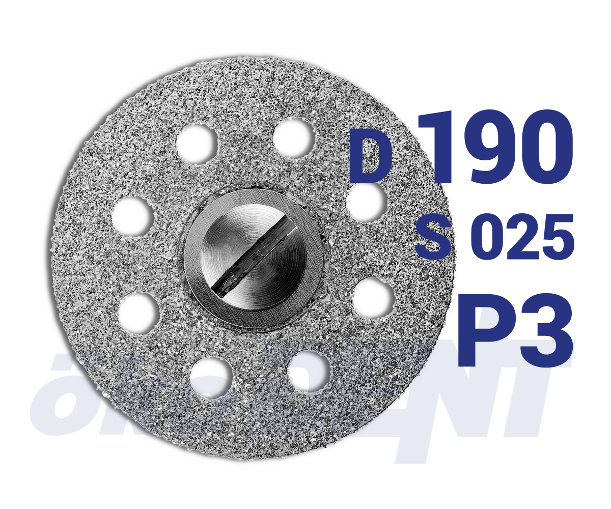 Diamantový disk, modrý superflex, perforovaný P3, do mikromotoru, střední zrnitost, Ø 19 mm