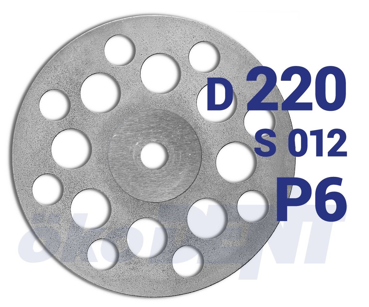 Diamantový disk, žlutý superflex, perforovaný P6, do mikromotoru, velmi jemná zrnitost, Ø 22 mm