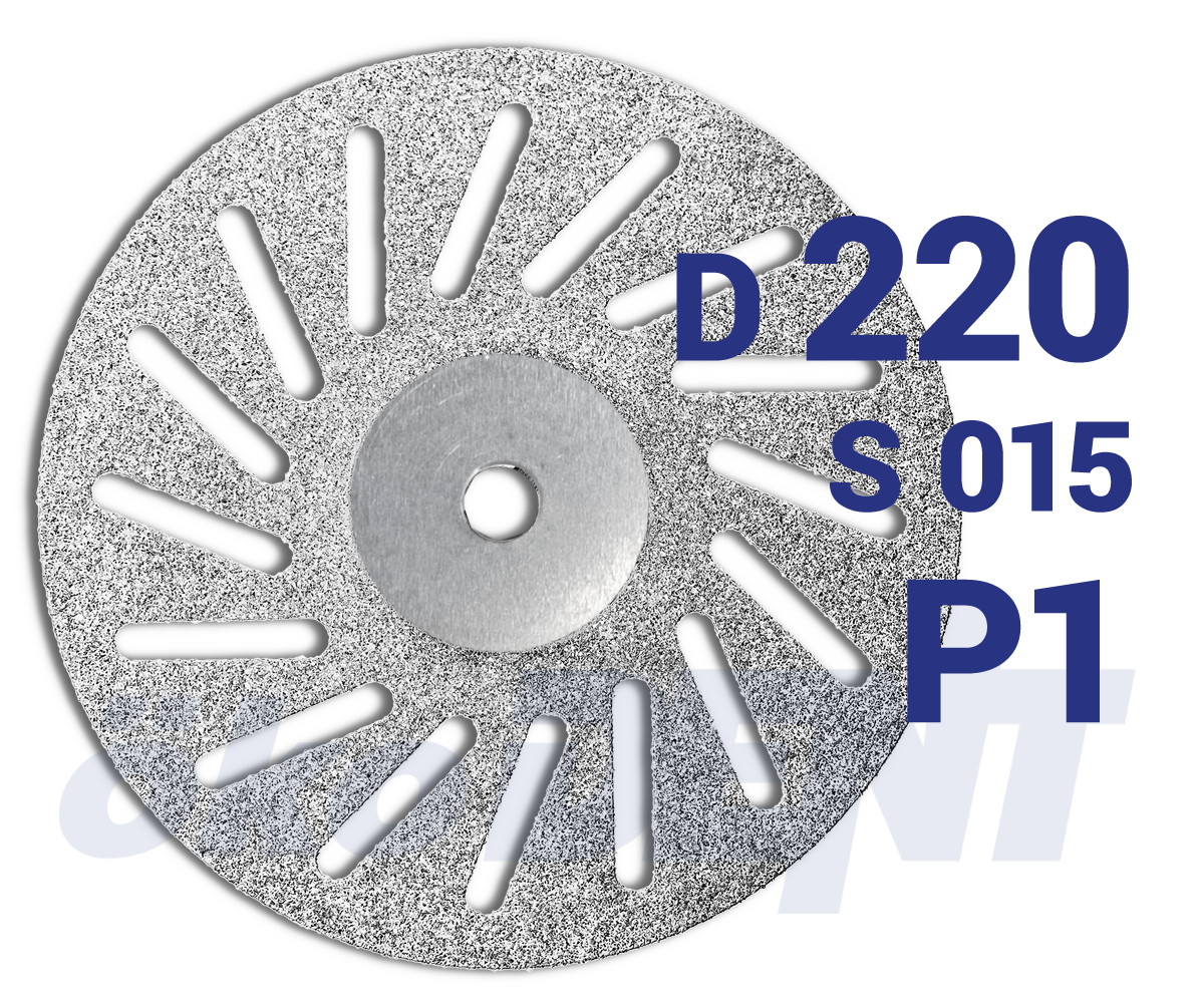 Diamantový disk, červený superflex, perforovaný P1, do mikromotoru, jemná zrnitost, Ø 22 mm