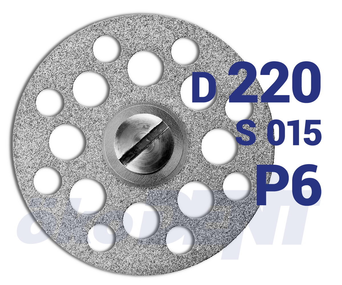 Diamantový disk, červený superflex, perforovaný P6, do mikromotoru, jemná zrnitost, Ø 22 mm