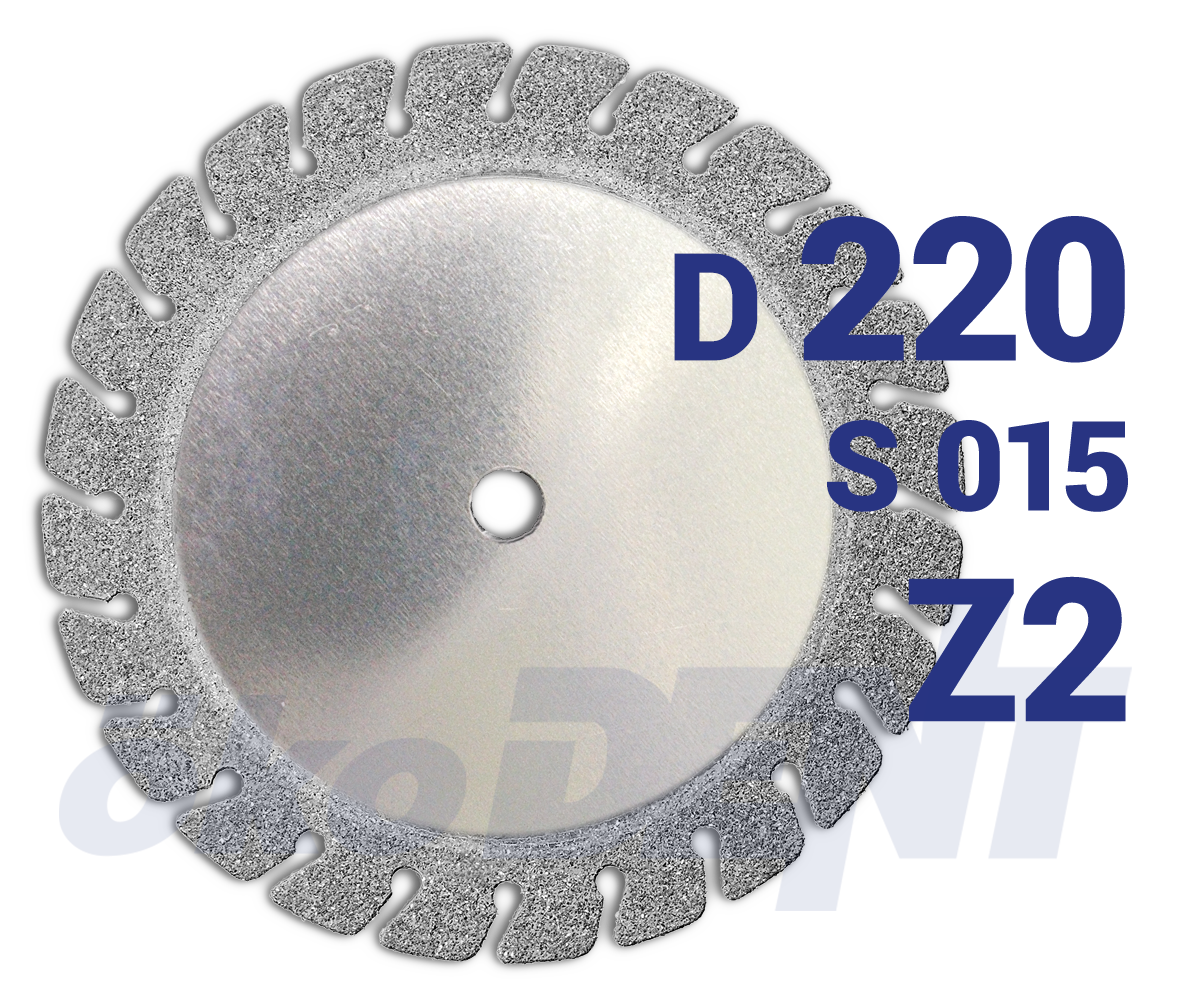 Diamantový disk, červený superflex, ozubený Z2, do mikromotoru, jemná zrnitost, Ø 22 mm