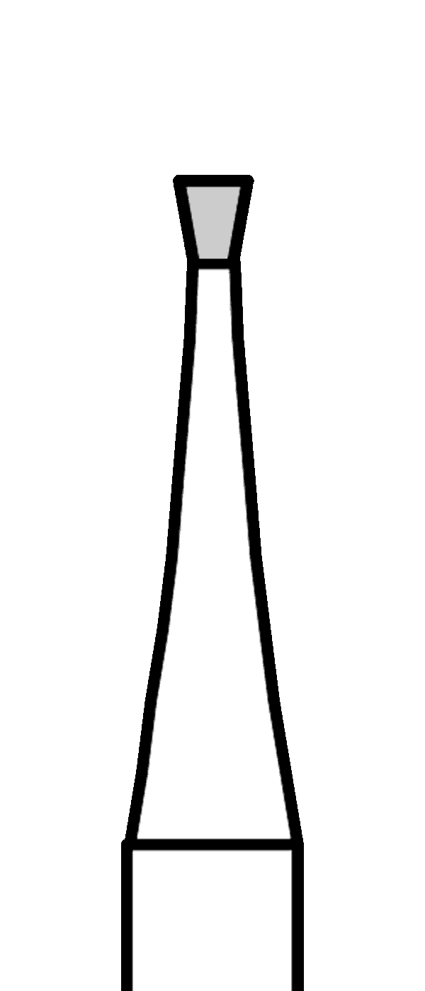Tvrdokovový vrtáček, obrácený kónus, do mikromotoru, Ø 1 mm