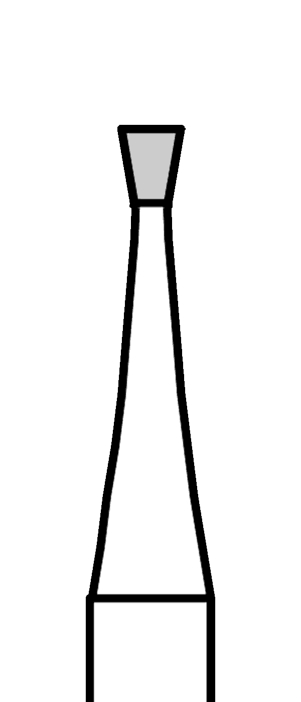 Tvrdokovový vrtáček, obrácený kónus, do modrého kolénka, Ø 1,2 mm