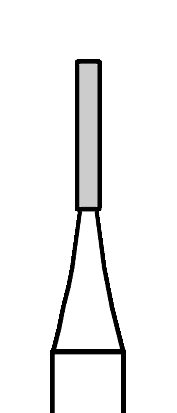Tvrdokovový vrtáček, válec, rovný, dlouhý, do červeného kolénka, Ø 0,9 mm