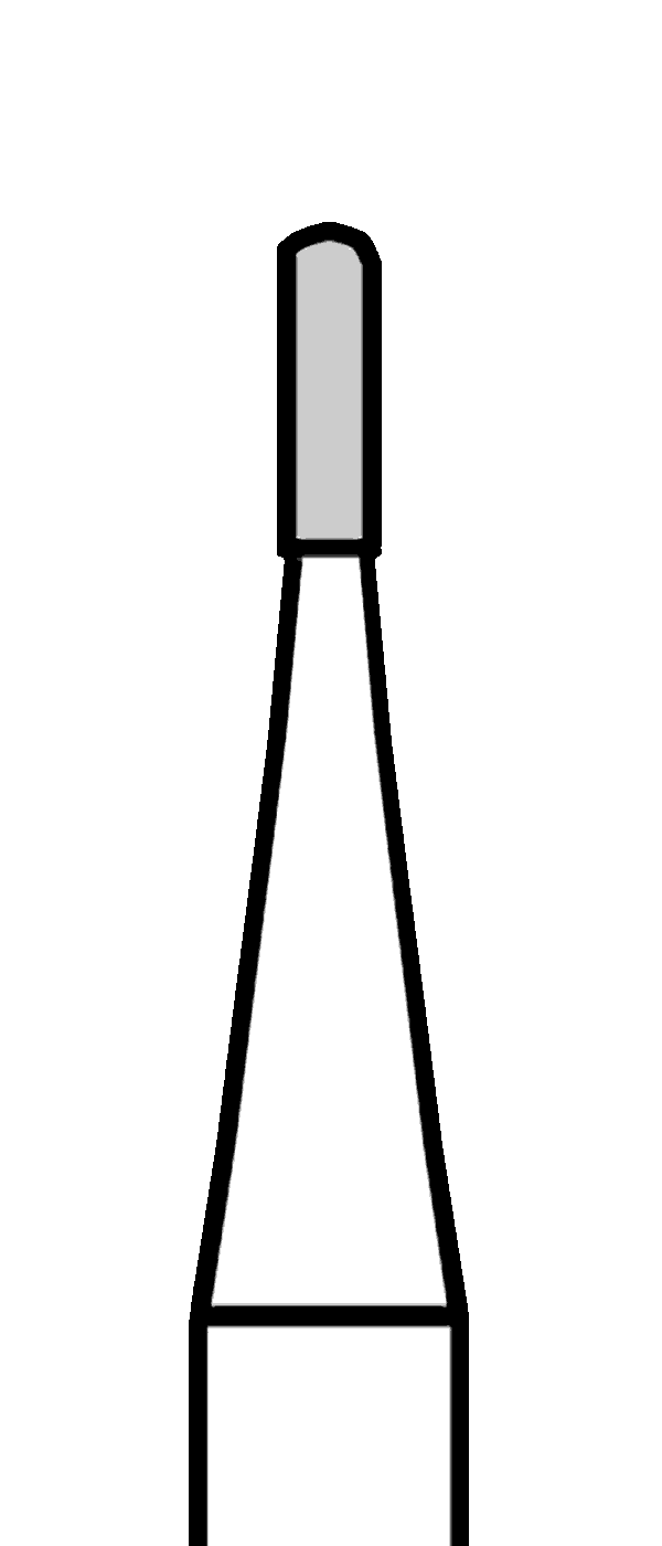 Tvrdokovový vrtáček, válec, oblý, do mikromotoru, Ø 0,8 mm