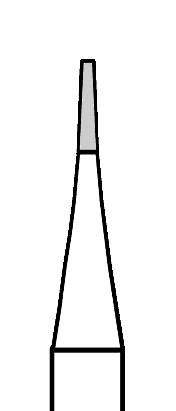 Tvrdokovový vrtáček, kónus, rovný, do modrého kolénka, Ø 0,8 mm
