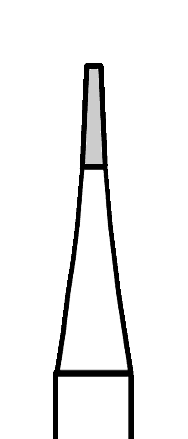 Tvrdokovový vrtáček, kónus, rovný, do červeného kolénka, Ø 0,9 mm