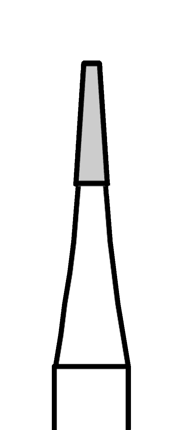 Tvrdokovový vrtáček, kónus, rovný, do červeného kolénka, Ø 1,2 mm