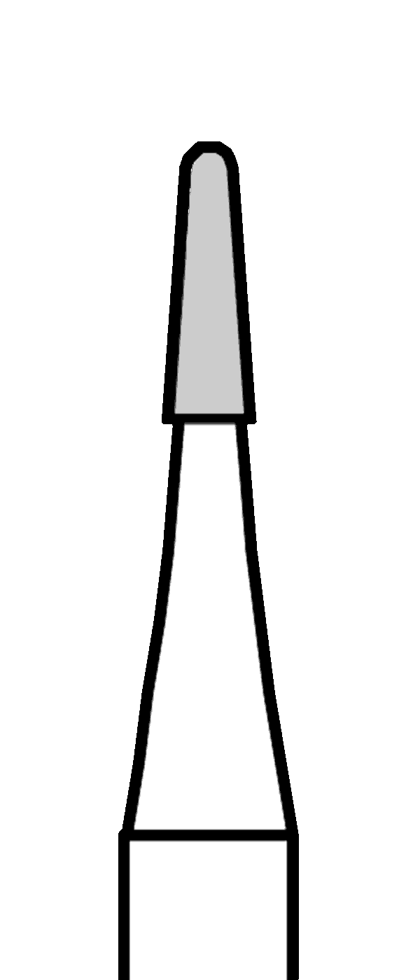 Tvrdokovový vrtáček, kónus, oblý, do mikromotoru, Ø 1,2 mm