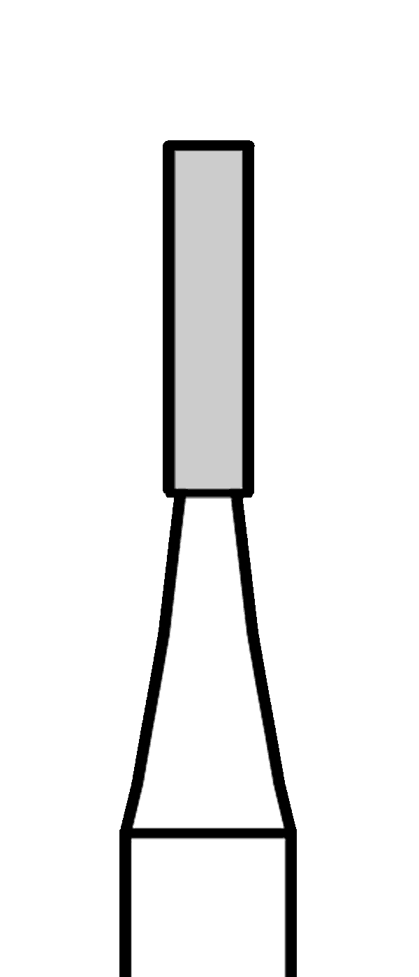 Tvrdokovový vrtáček, válec, rovný, dlouhý, do modrého kolénka, Ø 1,2 mm