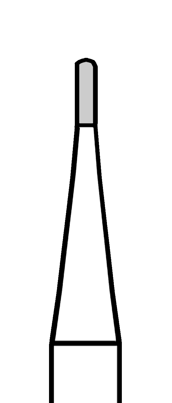 Tvrdokovový vrtáček, válec, oblý, do mikromotoru, Ø 0,8 mm