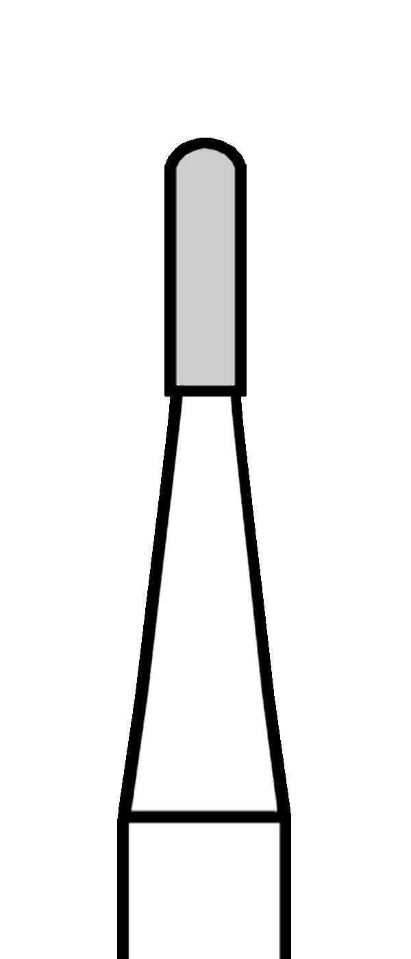 Tvrdokovový vrtáček, válec, oblý, do červeného kolénka, Ø 1 mm