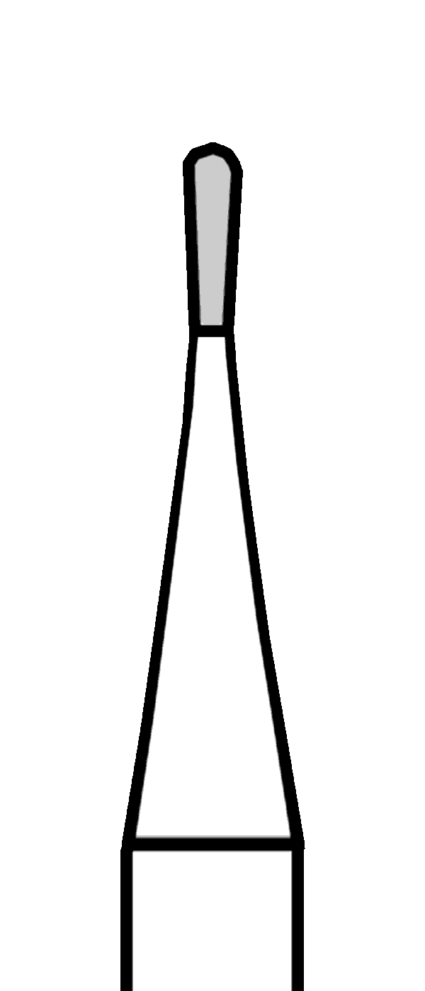 Tvrdokovový vrtáček, hruška, do červeného kolénka, Ø 0,9 mm